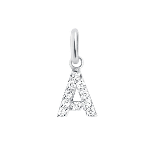Gigi Clozeau - Lucky Letter A Diamond Pendant, White Gold