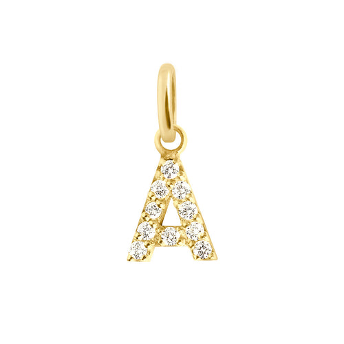 Gigi Clozeau - Lucky Letter A Diamond Pendant, Yellow Gold