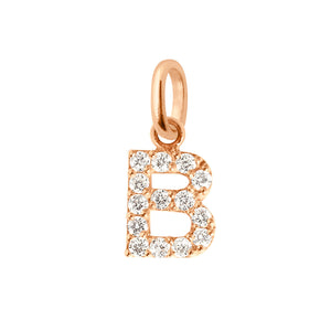 Gigi Clozeau - Lucky Letter B Diamond Pendant, Rose Gold