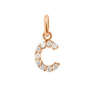 Gigi Clozeau - Lucky Letter C Diamond Pendant, Rose Gold