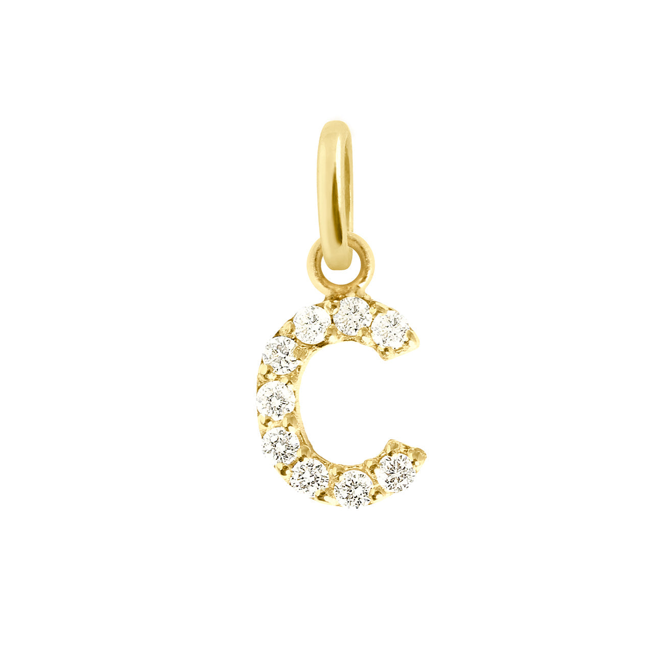 Gigi Clozeau - Lucky Letter C Diamond Pendant, Yellow Gold