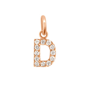 Gigi Clozeau - Lucky Letter D Diamond Pendant, Rose Gold
