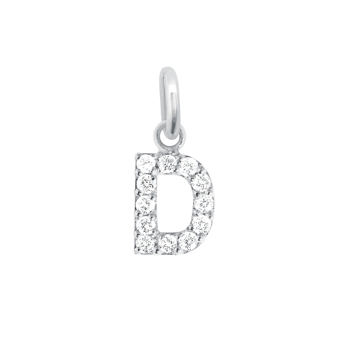 Gigi Clozeau - Lucky Letter D Diamond Pendant, White Gold