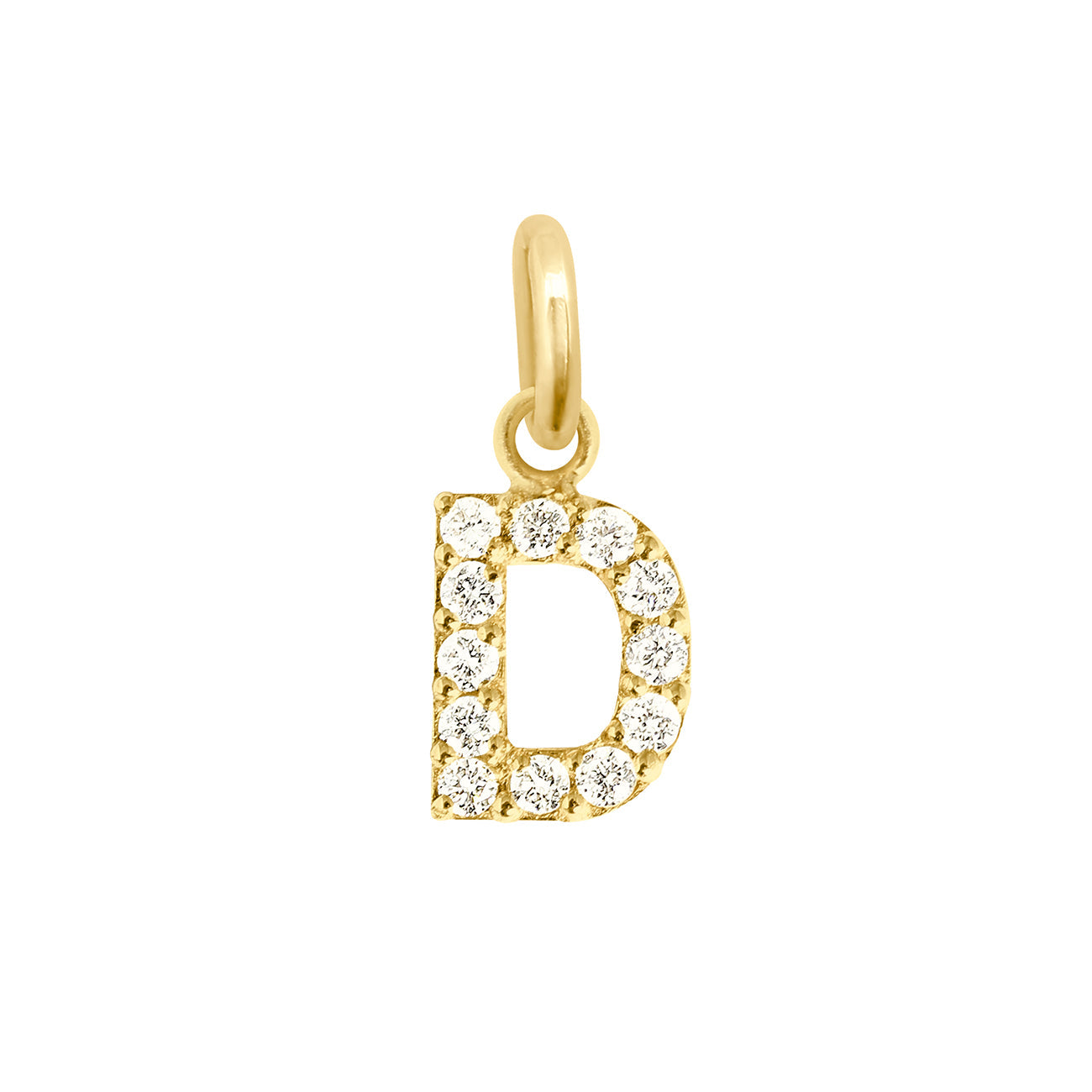 Gigi Clozeau - Lucky Letter D Diamond Pendant, Yellow Gold