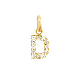 Gigi Clozeau - Lucky Letter D Diamond Pendant, Yellow Gold