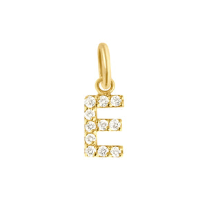 Gigi Clozeau - Lucky Letter E Diamond Pendant, Yellow Gold