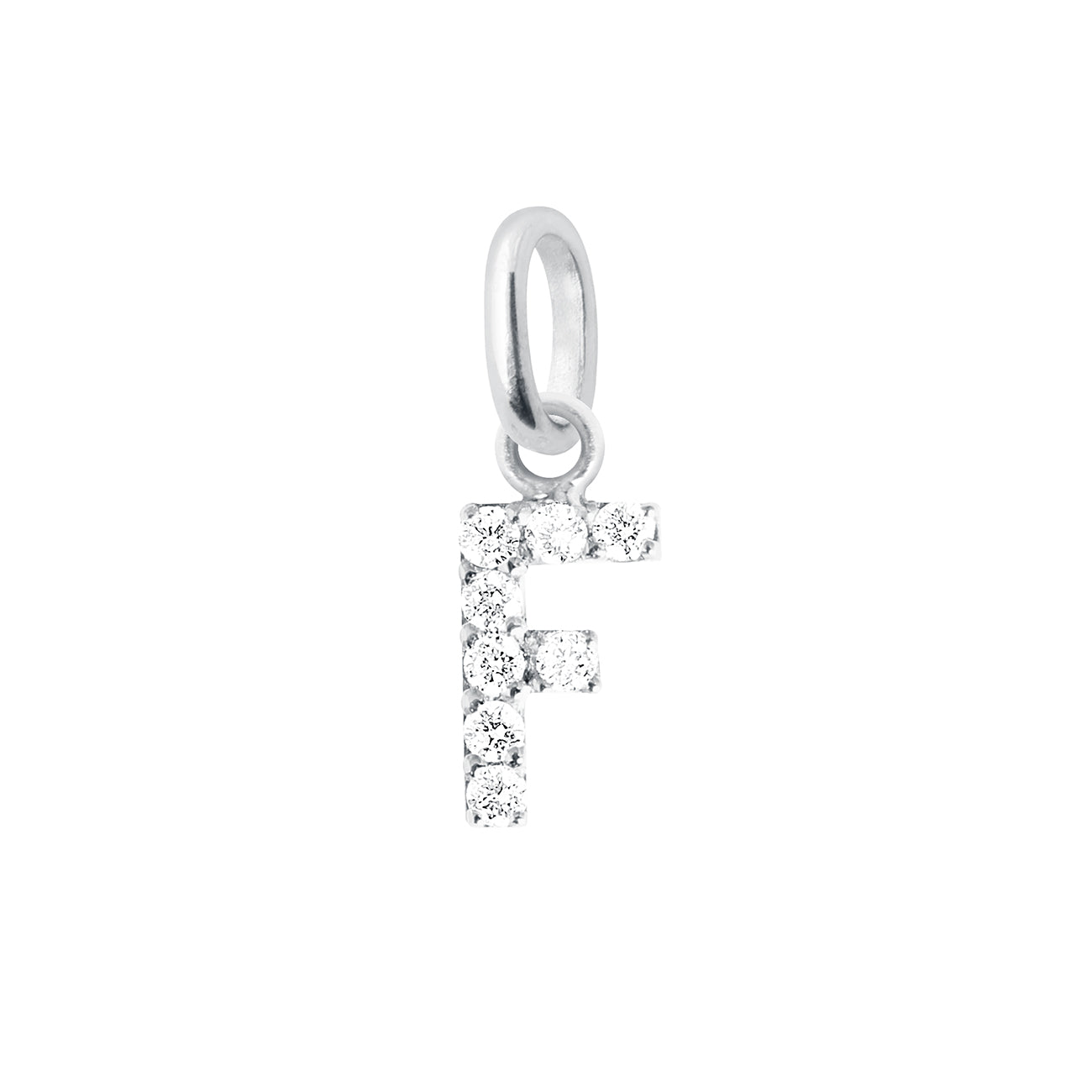 Gigi Clozeau - Lucky Letter F Diamond Pendant, White Gold