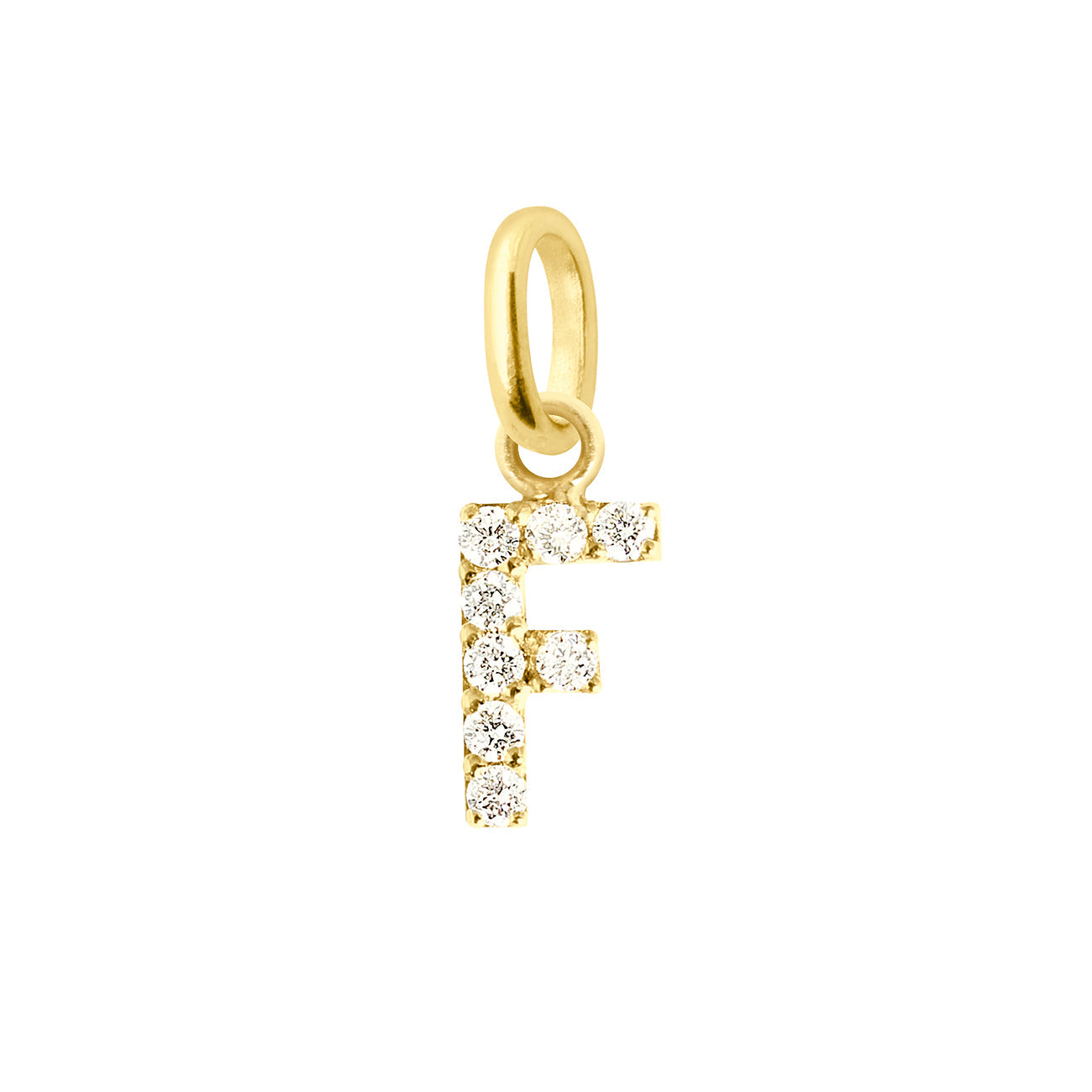Gigi Clozeau - Lucky Letter F Diamond Pendant, Yellow Gold