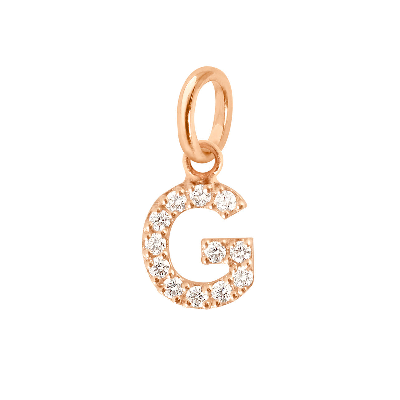 Gigi Clozeau - Lucky Letter G Diamond Pendant, Rose Gold