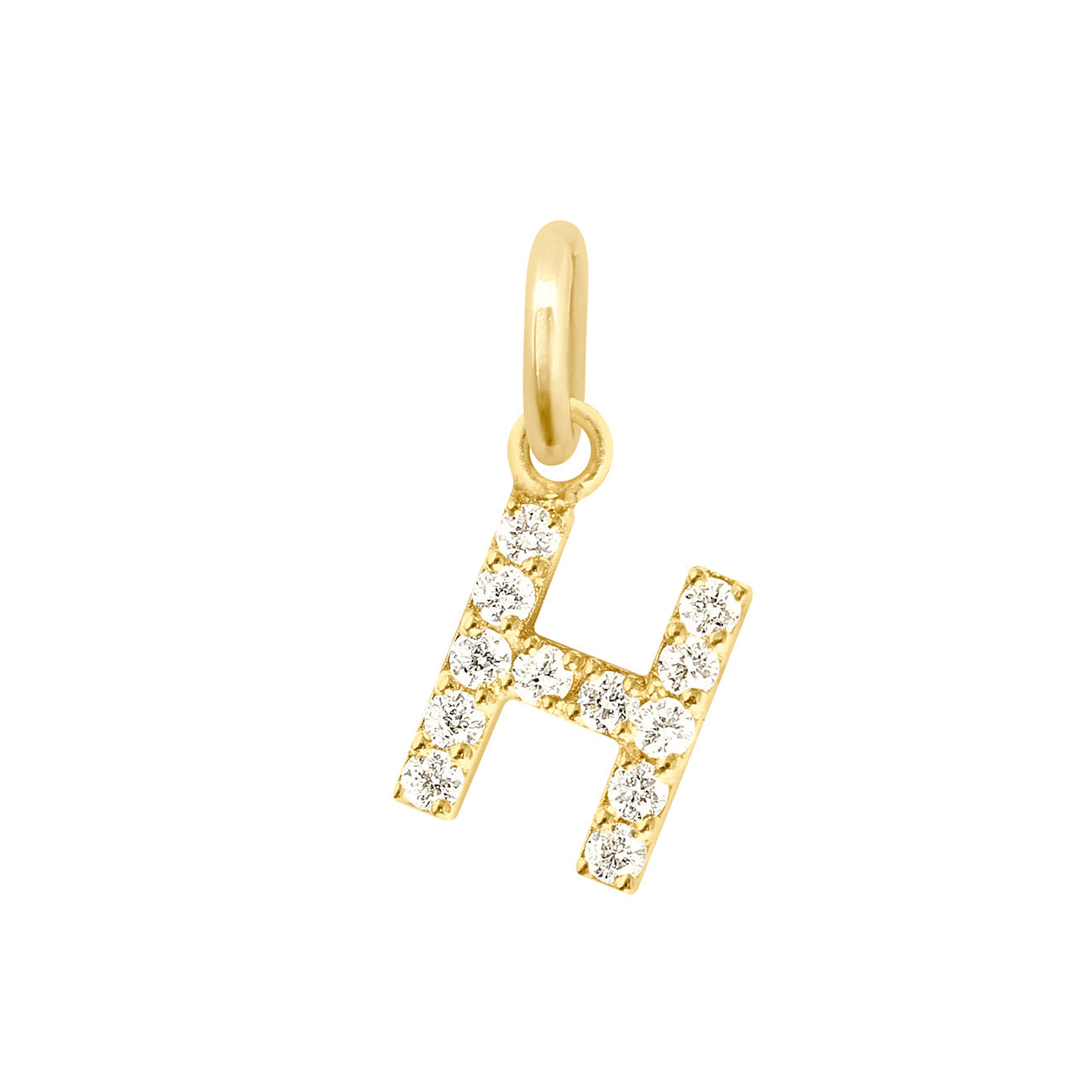 Gigi Clozeau - Lucky Letter H Diamond Pendant, Yellow Gold
