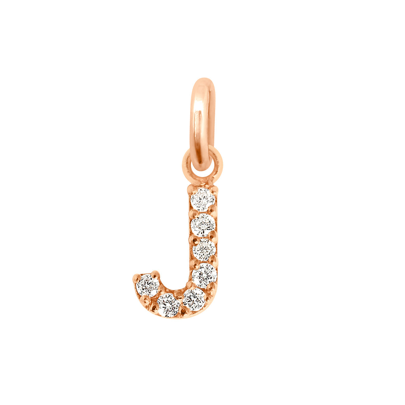 Gigi Clozeau - Lucky Letter J Diamond Pendant, Rose Gold