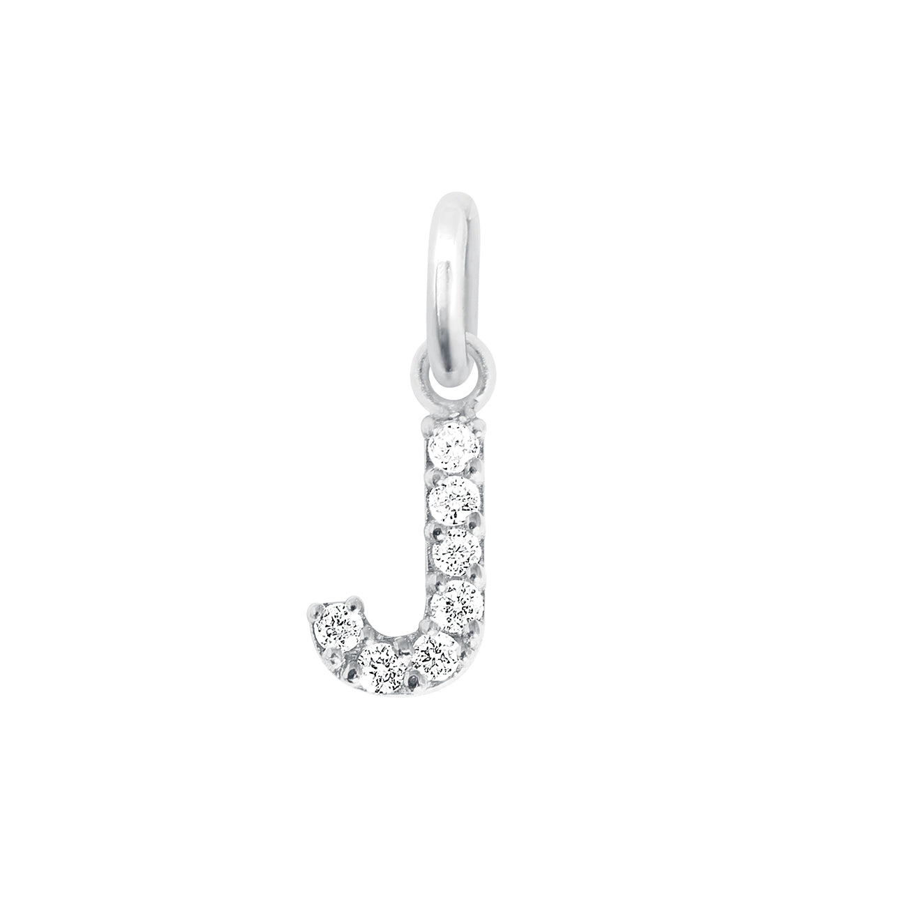 Gigi Clozeau - Lucky Letter J Diamond Pendant, White Gold