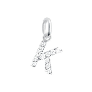 Gigi Clozeau - Lucky Letter K Diamond Pendant, White Gold