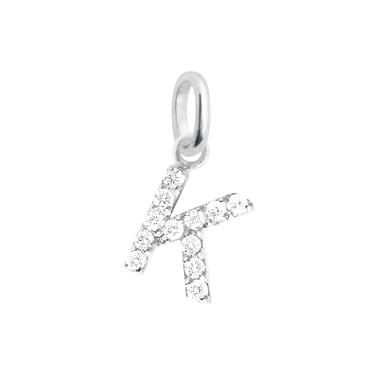 Gigi Clozeau - Lucky Letter K Diamond Pendant, White Gold