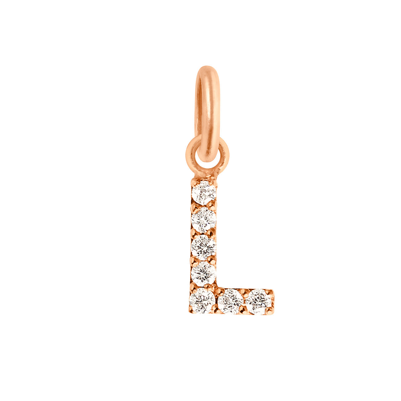 Gigi Clozeau - Lucky Letter L Diamond Pendant, Rose Gold