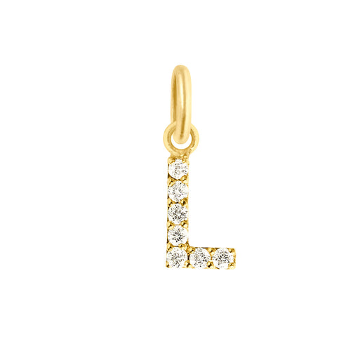 Gigi Clozeau - Lucky Letter L Diamond Pendant, Yellow Gold