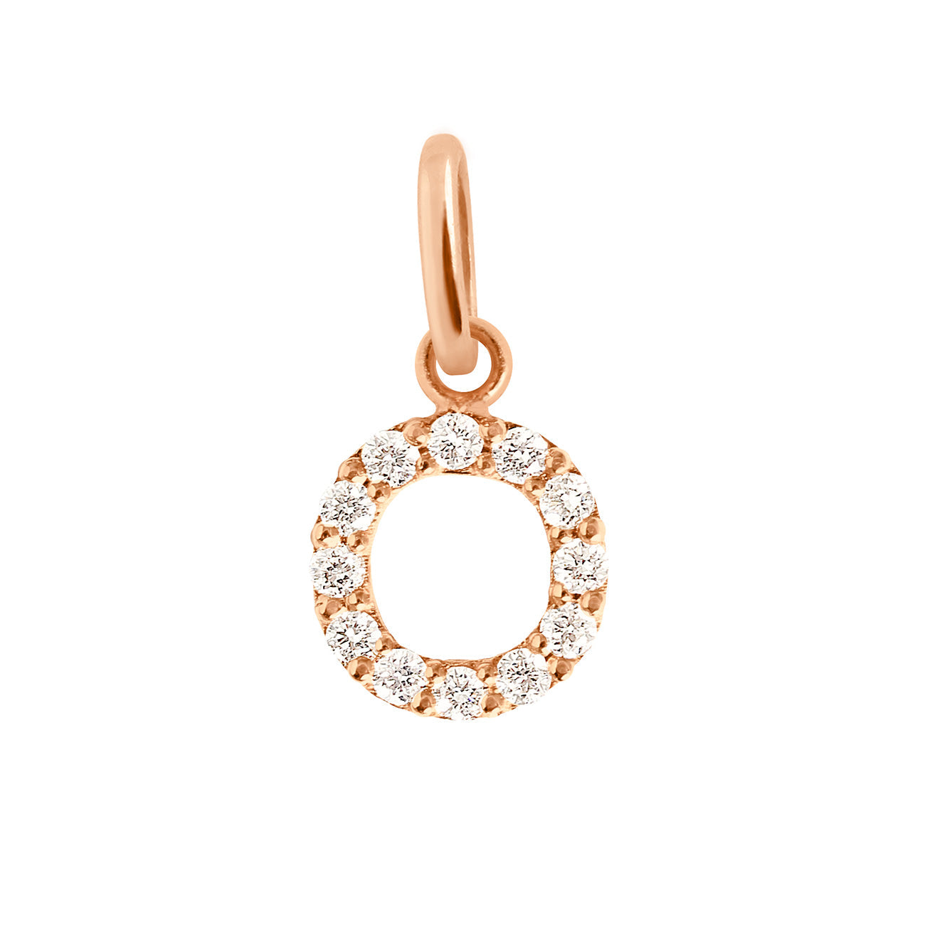 Gigi Clozeau - Lucky Letter O Diamond Pendant, Rose Gold