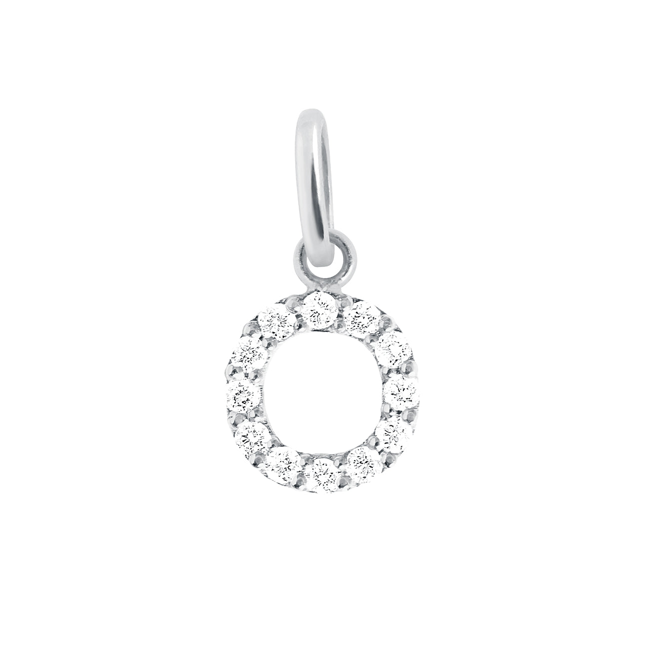 Gigi Clozeau - Lucky Letter O Diamond Pendant, White Gold