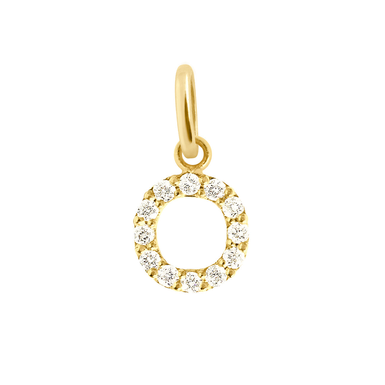 Gigi Clozeau - Lucky Letter O Diamond Pendant, Yellow Gold