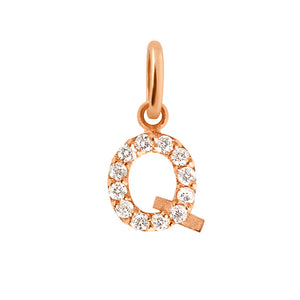 Gigi Clozeau - Lucky Letter Q Diamond Pendant, Rose Gold