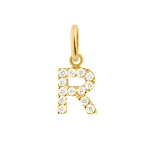 Gigi Clozeau - Lucky Letter R Diamond Pendant, Yellow Gold