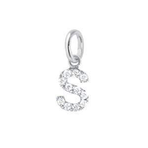 Gigi Clozeau - Lucky Letter S Diamond Pendant, White Gold