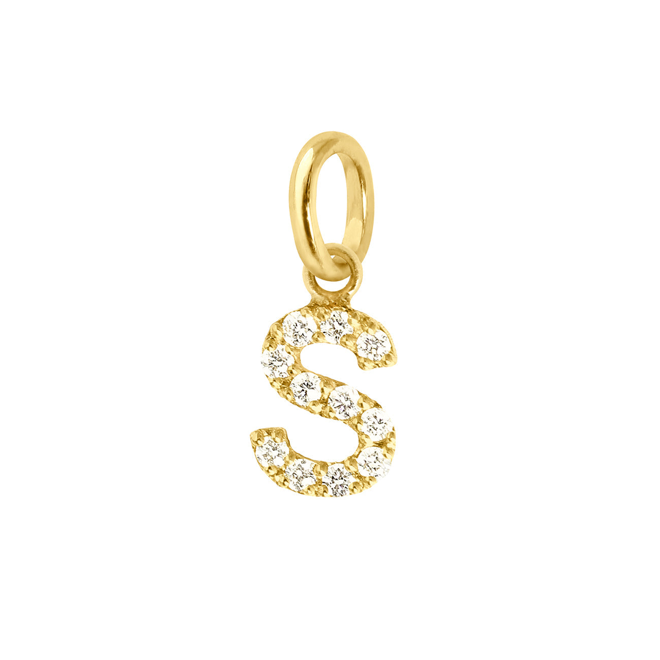 Gigi Clozeau - Lucky Letter S Diamond Pendant, Yellow Gold