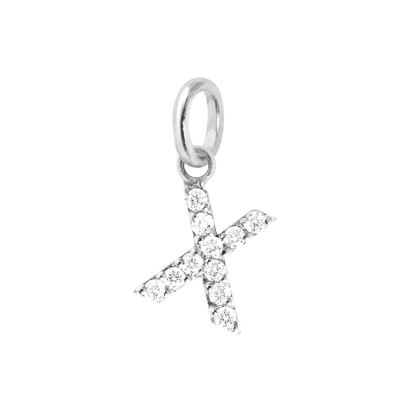 Gigi Clozeau - Lucky Letter X Diamond Pendant, White Gold