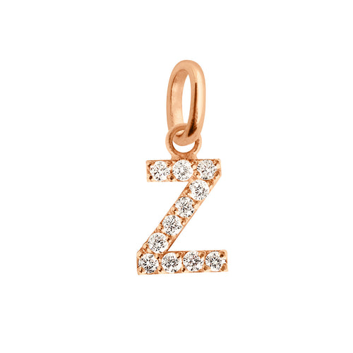 Gigi Clozeau - Lucky Letter Z Diamond Pendant, Rose Gold