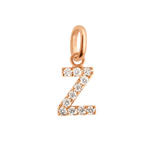 Gigi Clozeau - Lucky Letter Z Diamond Pendant, Rose Gold
