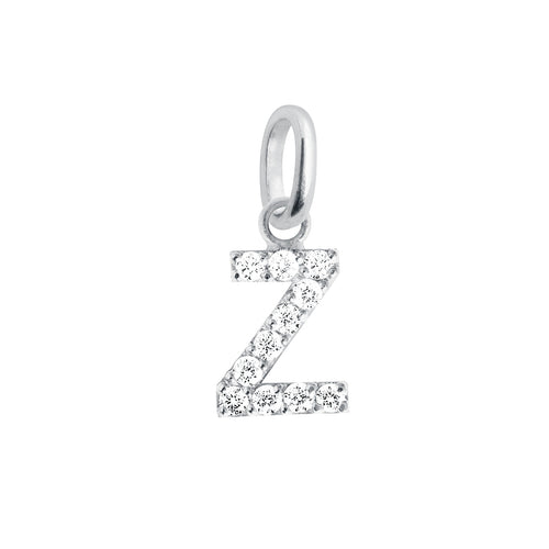 Gigi Clozeau - Lucky Letter Z Diamond Pendant, White Gold