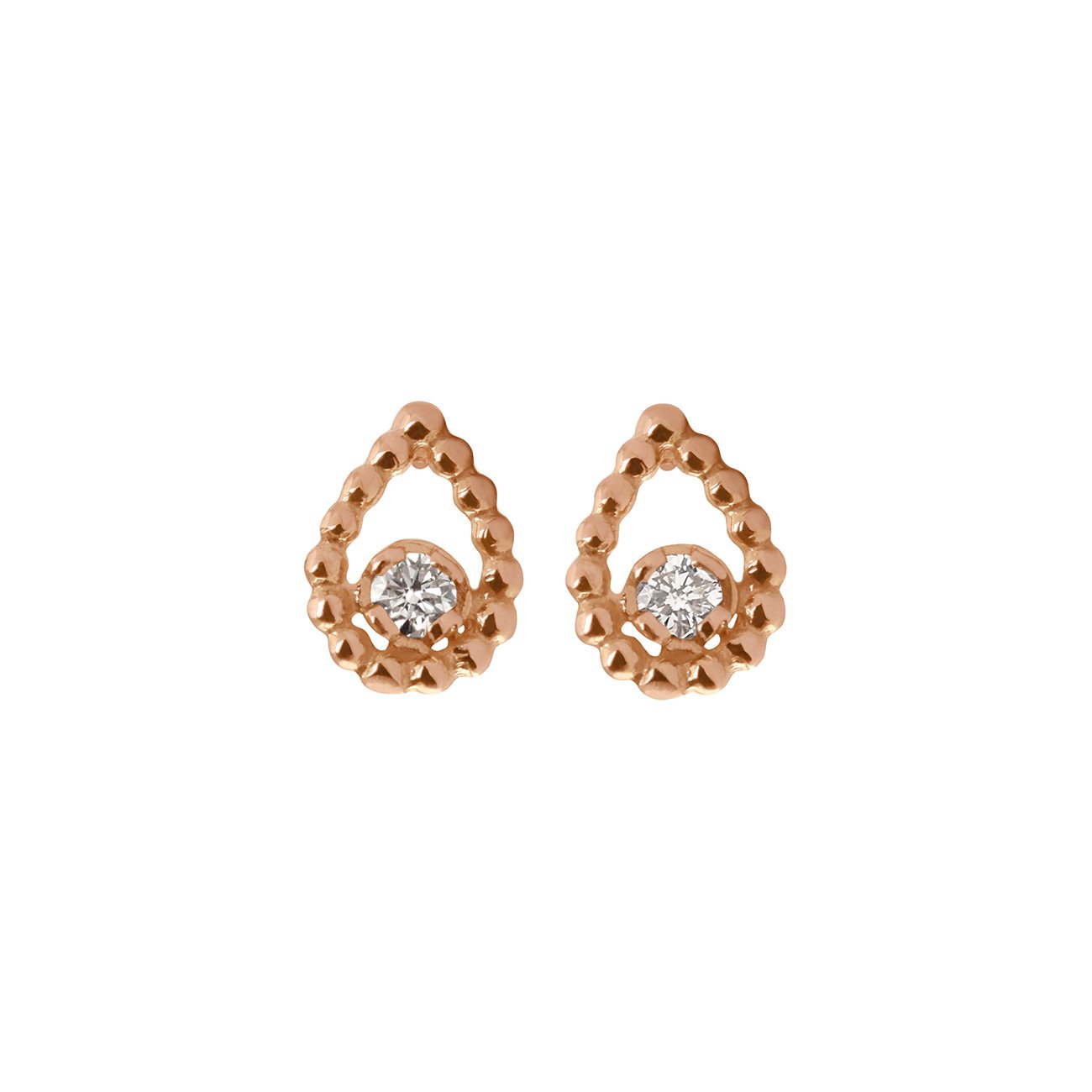 Gigi Clozeau - Lucky Lotus diamond earrings, Rose Gold