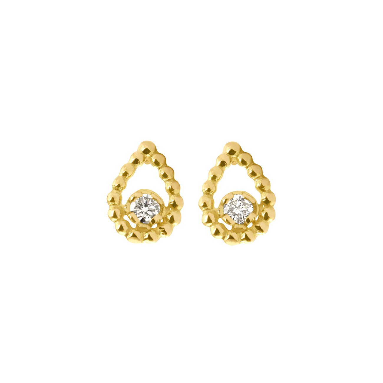 Lucky Lotus diamond earrings Yellow Gold