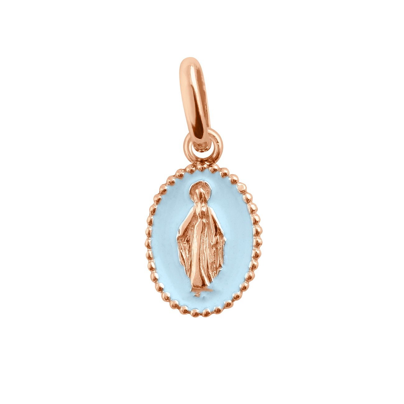Gigi Clozeau - Madone Baby Blue Resin pendant, Rose gold