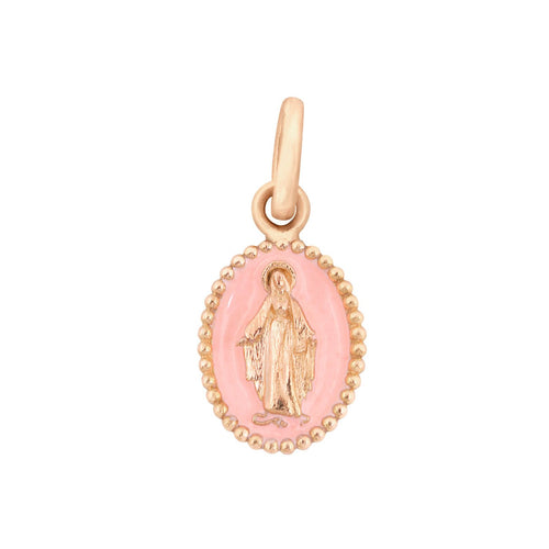 Gigi Clozeau - Madone Baby Pink Resin pendant, Rose gold