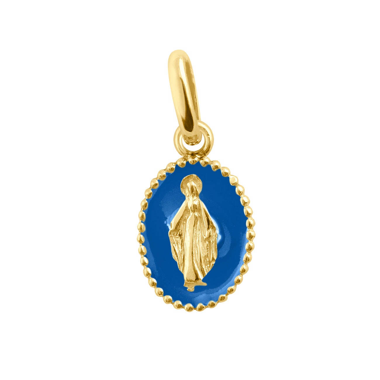 Gigi Clozeau - Madone Blue Resin pendant, Yellow gold