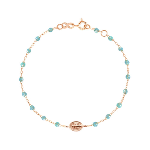 Gigi Clozeau - Madone Charm Classic Gigi Aqua bracelet, Rose Gold, 6.7