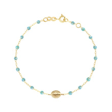 Gigi Clozeau - Madone Charm Classic Gigi Aqua bracelet, Yellow Gold, 6.7"