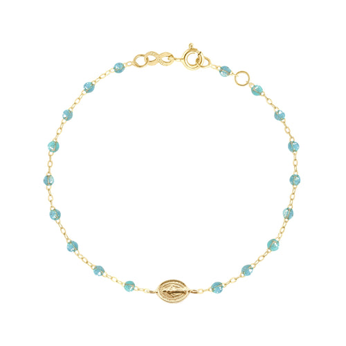 Gigi Clozeau - Madone Charm Classic Gigi Aqua bracelet, Yellow Gold, 6.7
