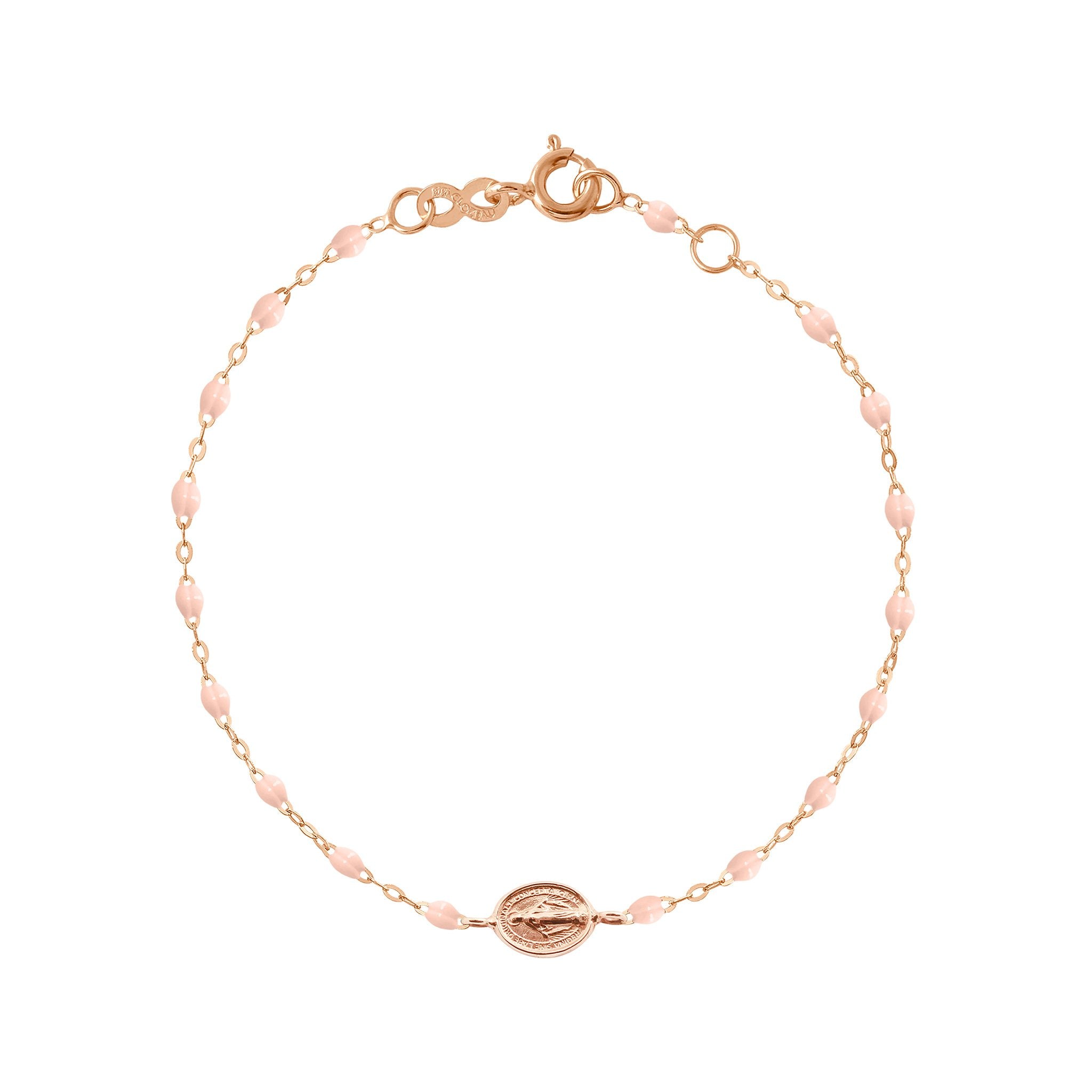 Gigi Clozeau - Madone Charm Classic Gigi Baby Pink bracelet, Rose Gold, 6.7"
