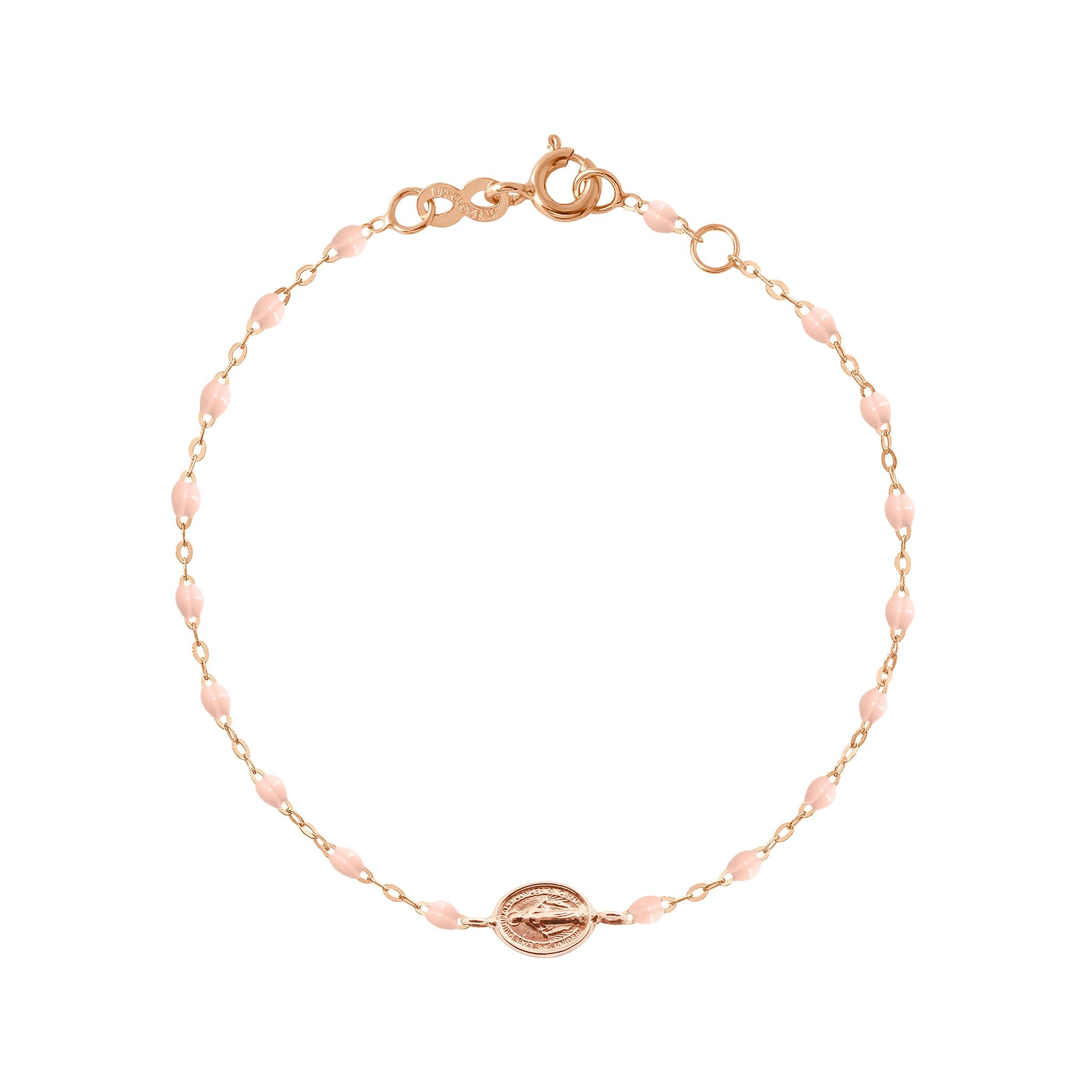 Madone Charm Classic Gigi Baby Pink bracelet, Rose Gold, 6.7