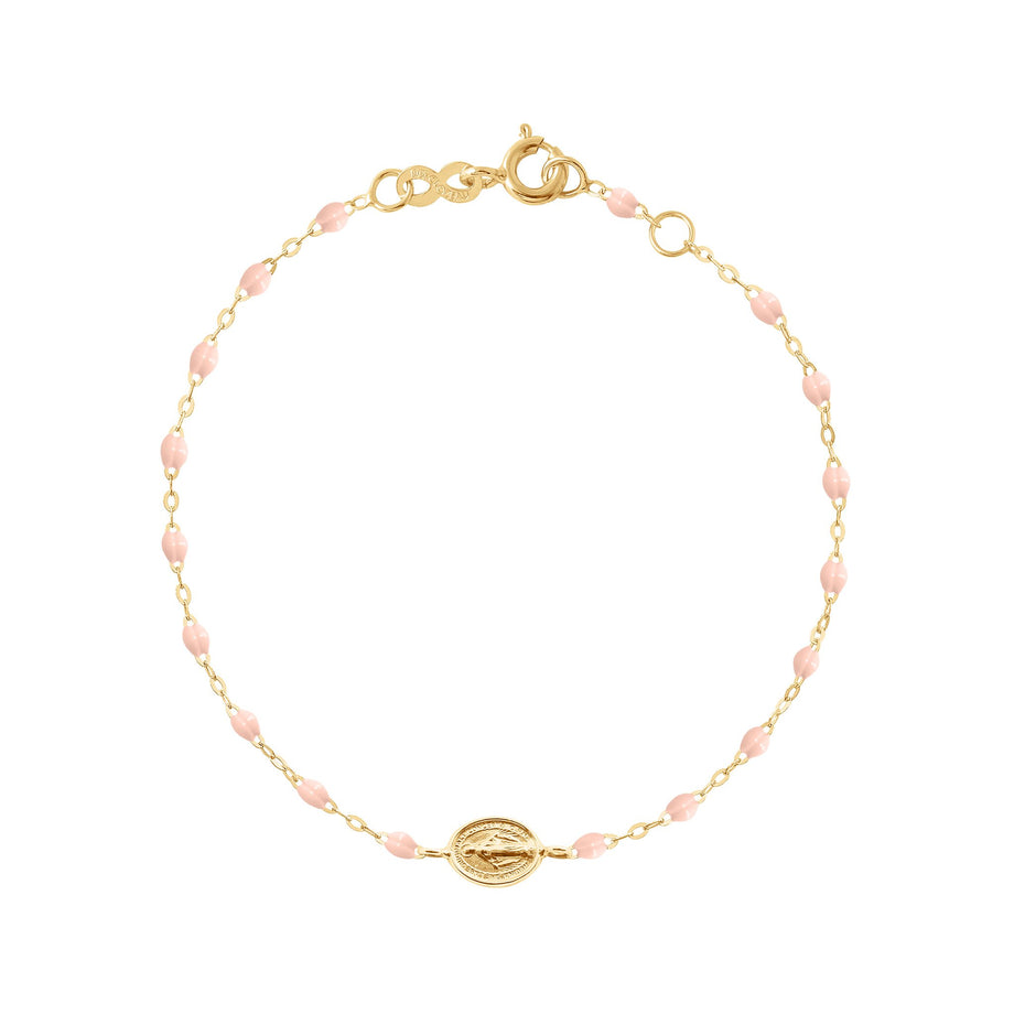 Gigi Clozeau - Madone Charm Classic Gigi Baby Pink bracelet, Yellow Gold, 6.7