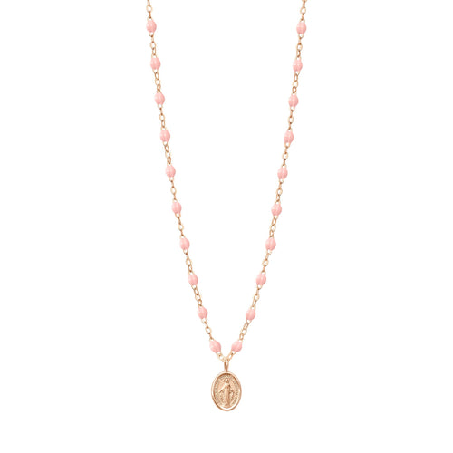 Gigi Clozeau - Madone Charm Classic Gigi Baby Pink necklace, Rose Gold, 16.5