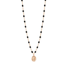 Gigi Clozeau - Madone Charm Classic Gigi Black necklace, Rose Gold, 16.5"