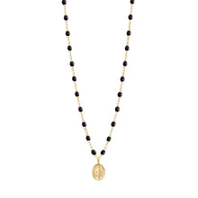 Gigi Clozeau - Madone Charm Classic Gigi Black necklace, Yellow Gold, 16.5"