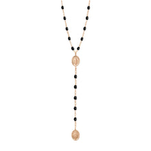 Gigi Clozeau - Madone Charm Classic Gigi Black rosary, Rose Gold, 16.5"
