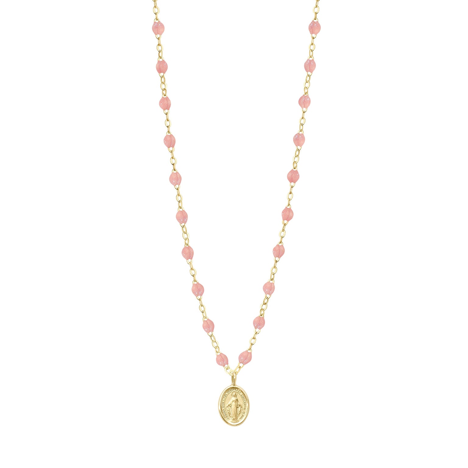 Gigi Clozeau - Madone Charm Classic Gigi Blush necklace, Yellow Gold, 16.5"