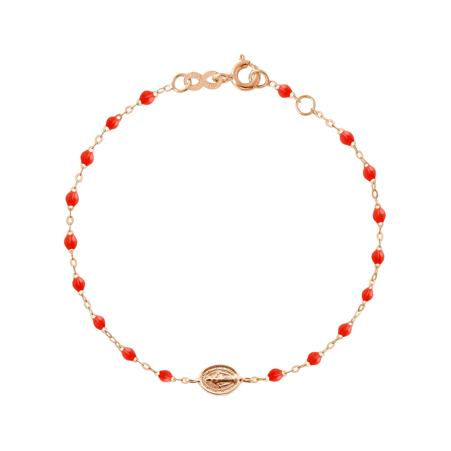 Gigi Clozeau - Madone Charm Classic Gigi Coral bracelet, Rose Gold, 6.7"