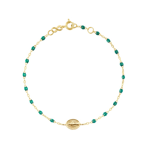 Gigi Clozeau - Madone Charm Classic Gigi Emerald bracelet, Yellow Gold, 6.7
