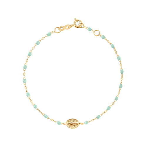 Gigi Clozeau - Madone Charm Classic Gigi Jade bracelet, Yellow Gold, 6.7